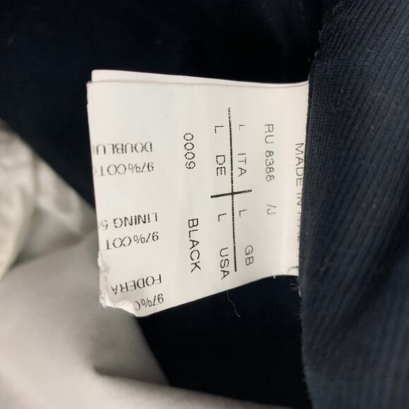 RICK OWENS Size L Black Textured Cotton Button Fly Casual Pants - Picture 3 of 4